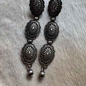 Sterling Silver Concho Earrings